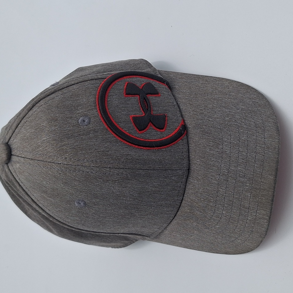 Under Armour Charcoal and Red Logo Cap